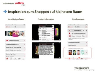 Praxisbeispiel 
Inspiration zum Shoppen auf kleinstem Raum 
Verschiedene Teaser Product Information Empfehlungen 
 