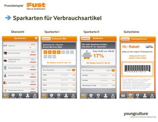 Praxisbeispiel 
Sparkarten für Verbrauchsartikel 
Übersicht Sparkarte I Sparkarte II 
Gutscheine 
 