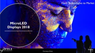 © 2017
From Technologies to Market
MicroLED
Displays 2018
From Technologies to Market
Courtesy of Sony
Sample
© 2018
 