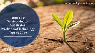 From Technologies to Market
Sample
© 2019
Emerging
Semiconductor
Substrates:
Market and Technology
Trends 2019
 