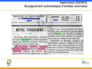 Application [DÉMO]: 
Soulignement automatique d’entités nommées 
 