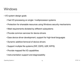 Operating Systems 1 (11/12) - Input / Output | PDF