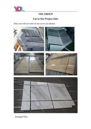 YDL GROUP
Cut to Size Project Jobs
Here you will see some of our cut to size photos.
Arranged Tiles
 