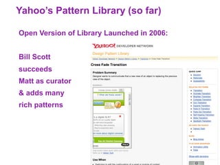 Yahoo! Pattern Library & Social Design Patterns | PDF