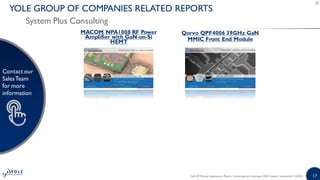 GaN RF Market: Applications, Players, Technology and Substrates 2020 | PDF