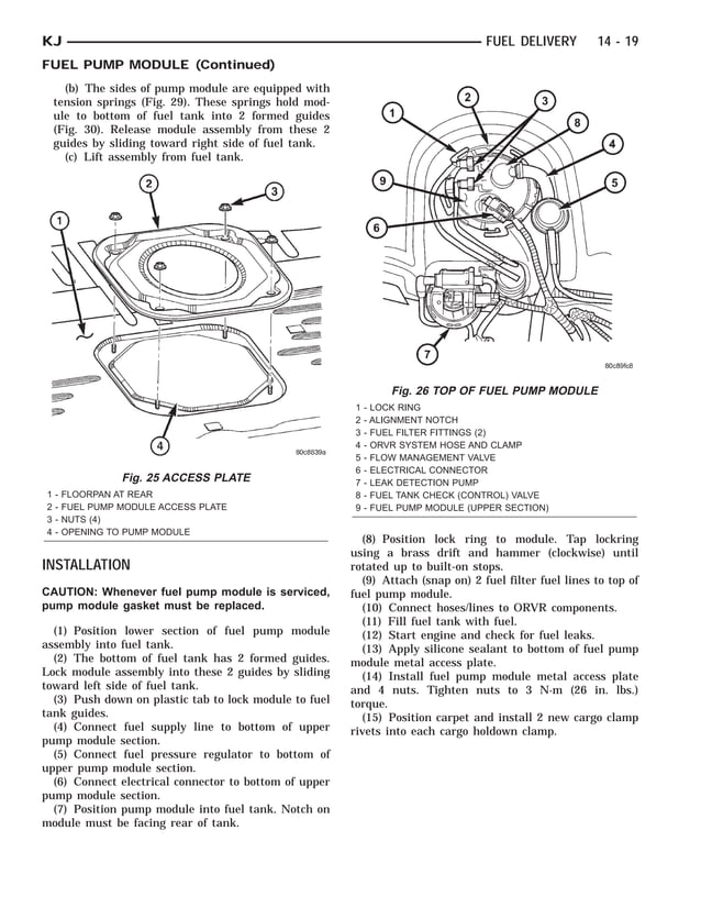 Jeep liberty 2002 2005 fuel system