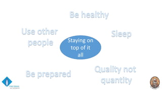 Staying on
top of it
all
 