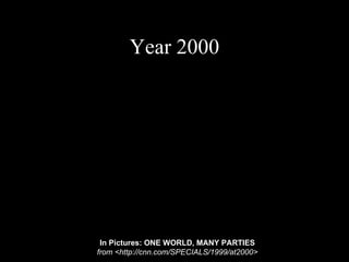 Year 2000 In Pictures: ONE WORLD, MANY PARTIES from <http://cnn.com/SPECIALS/1999/at2000> 
