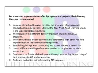 ALTERNATIVE LEARNING SYSTEM ACCOMPLISHMENT REPORT OF HERNANI DISTRICT ...
