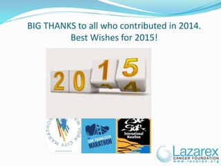 BIG THANKS to all who contributed in 2014.
Best Wishes for 2015!
 