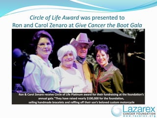 Circle of Life Award was presented to
Ron and Carol Zenaro at Give Cancer the Boot Gala
 