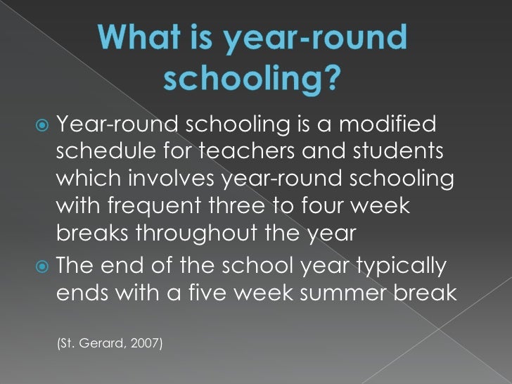 Year Round Schooling