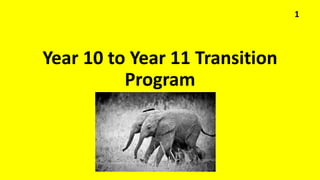 Year 10 to Year 11 Transition
Program
1
 