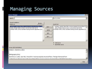 Managing Sources
 