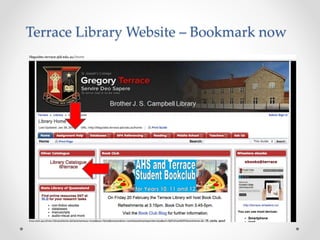 Terrace Library Website – Bookmark now
 