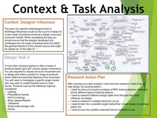 Design Context Examples Year 11 product design guide to controlled assessment | PPTX