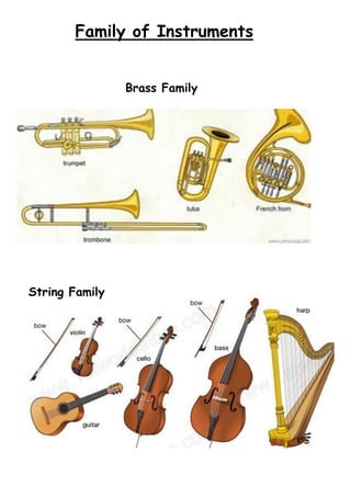 Family of Instruments
Brass Family

String Family

 