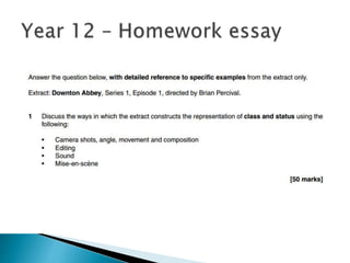 Year 12 – homework essay
