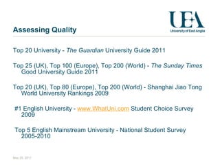 Introduction to the University of East Anglia | PPT