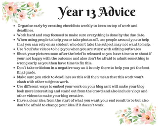 Year 13 Advice