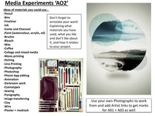 Year 13 art experimenting 2021 | PPTX