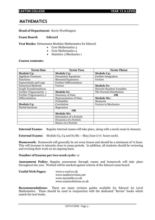 Year 13 subject information 2013 14 | PDF