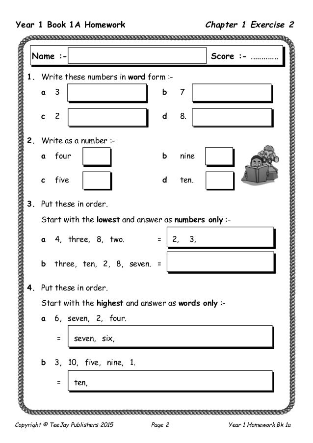 year one homework