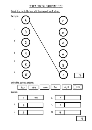 Year 1 dlp placement test (2) | PDF