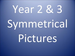 Year 2 & 3 Symmetrical Pictures 