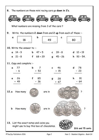 australian year 2 assessment sample