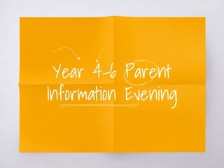 Year 4-6 Parent
Information Evening
 