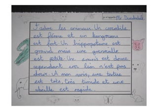 Year 6 décrivent les animaux