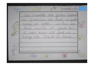 Year 6 décrivent les animaux