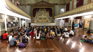City of Kalgoorlie Historian, Tim Moore, talking to the students about the history here, including
that ACDC played here in the early days of the band, among other famous names.
 