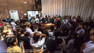 There is also a very old grand piano and a student was invited to play for us
all. Trent took up the offer and did a great job of it. Well done Trent.
 