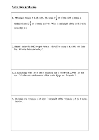 Year 66 Math Problems Year 6 mathematics | PDF