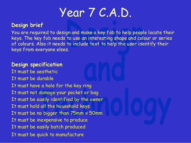 Design Brief Year 7 | year 7 cad 2015 version Design Brief Year 7 | year 7 cad 2015 version