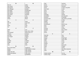 Year 7 Indonesian Dictionary