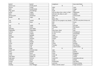 Year 7 Indonesian Dictionary