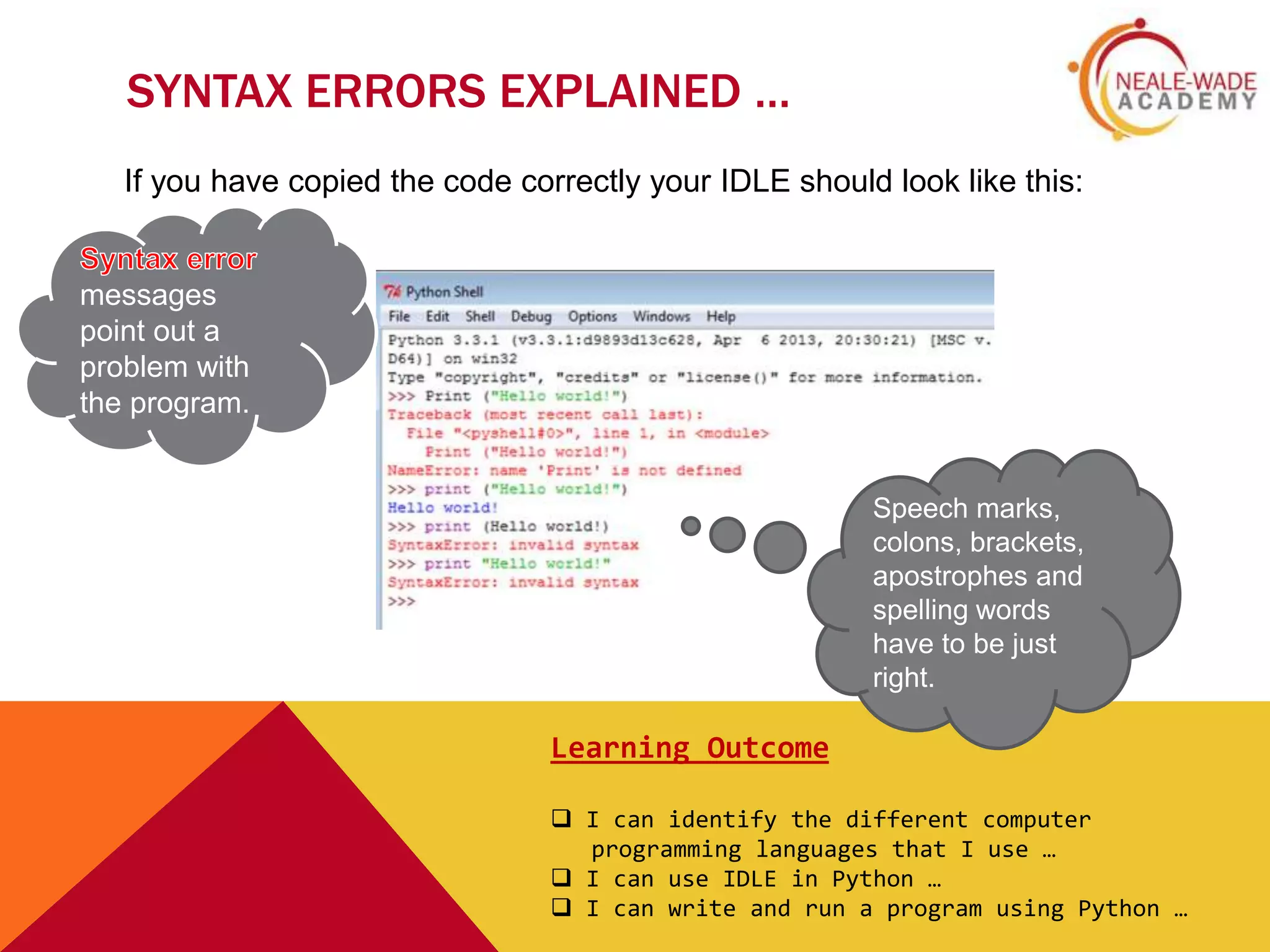 Year 7 lesson 1 introduction to programming | PPT