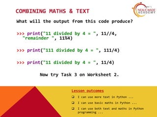 Year 7 lesson 2 text and maths | PPT