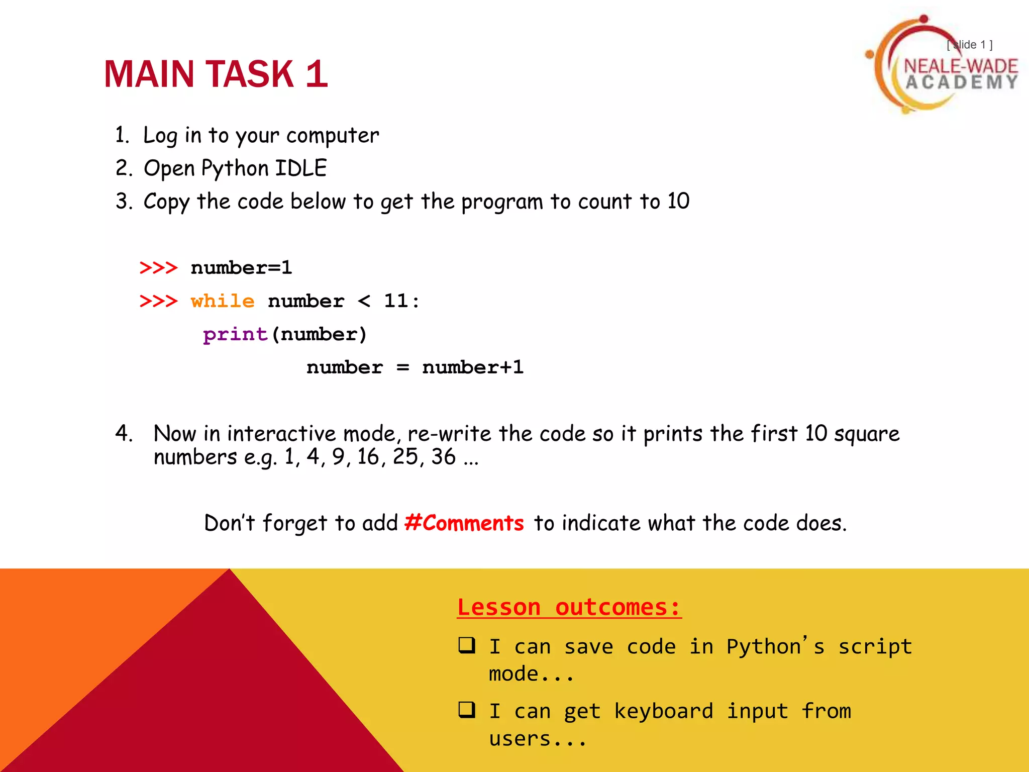 Year 7 lesson 4 interactive and script mode | PPTX