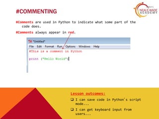 Year 7 lesson 4 interactive and script mode | PPTX | Programming ...