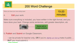200 word writing challenge - introduction | PPTX
