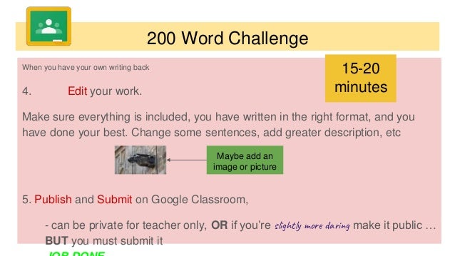 200 word writing challenge - introduction