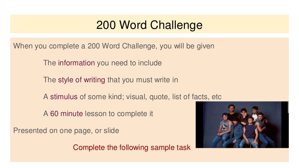 200 word writing challenge - introduction