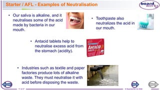 Toothpaste Neutralization Year 8 -Term 2- Unit 4 - Lesson 3- Neutralization | PPTX
