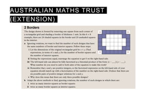 AUSTRALIAN MATHS TRUST
(EXTENSION)
 