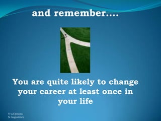 and remember….




   You are quite likely to change
    your career at least once in
             your life
Yr 9 Options
St Augustine’s
 
