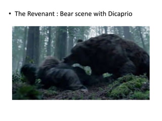 • The Revenant : Bear scene with Dicaprio
 